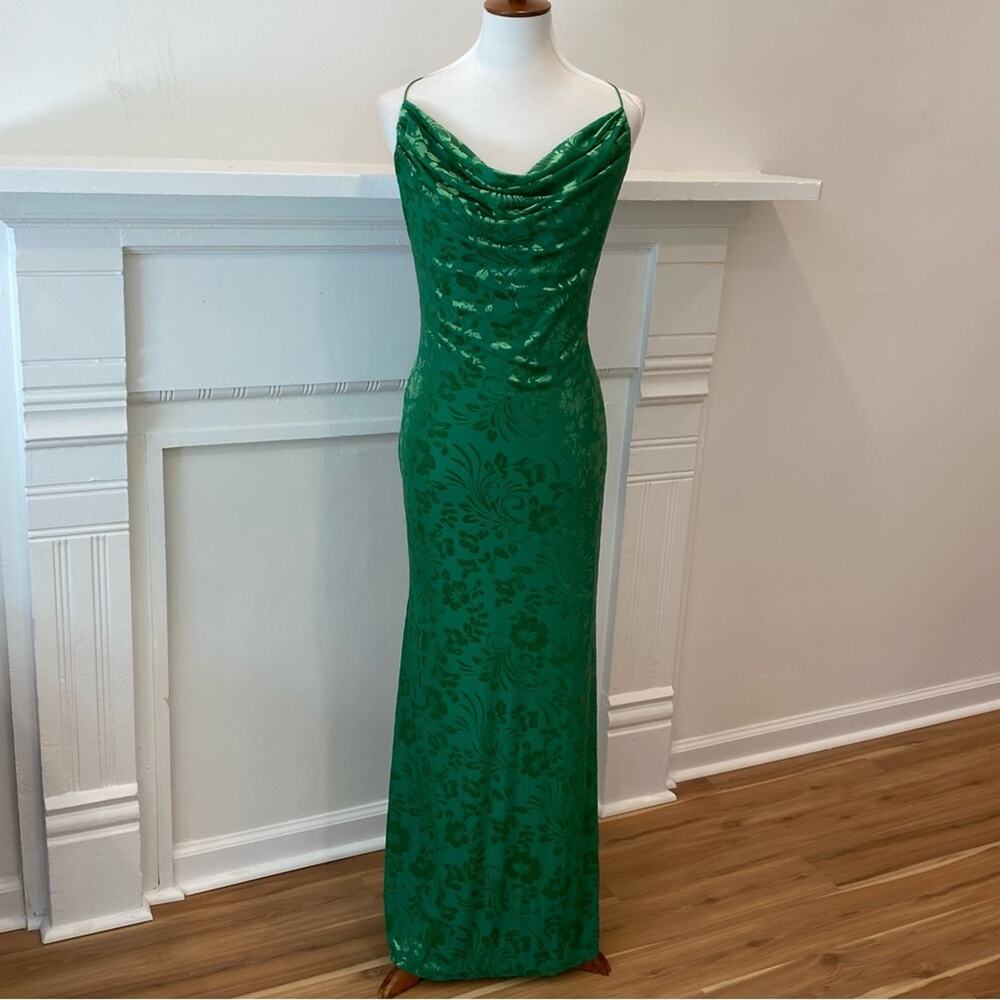 Runaway the Label Dress 12 Green Formal Maxi Y2K Large Long Dress open back - Picture 5 of 8